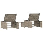 vidaXL Chaises longues lot de 2 avec table gris clair résine tressée