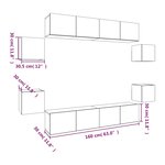 vidaXL Ensemble de meubles TV 8 Pièces Chêne fumé Bois d'ingénierie