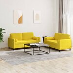 vidaXL Ensemble de canapés 2 Pièces avec coussins jaune velours
