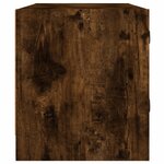 vidaXL Meuble TV avec portes en verre chêne fumé 102x37x42 cm