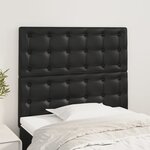 vidaXL Têtes de lit 2 Pièces Noir 100x5x78/88 cm Similicuir