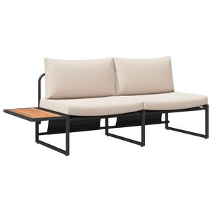 vidaXL Canapé jardin 2 places avec coussins taupe