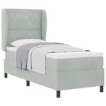 Lit à ressort vidaXL avec matelas Gris clair 80x200 cm Velours