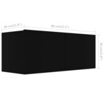 vidaXL Meuble TV Noir 80x30x30 cm Bois d’ingénierie