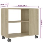 vidaXL Table d'appoint Chêne sonoma 70x35x55 cm Bois d'ingénierie