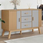 vidaXL Buffet OLDEN gris et marron 114x43x73 5 cm bois massif de pin