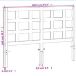 vidaXL Tête de lit cire marron 135 cm bois massif de pin