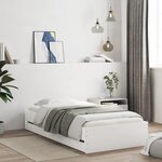 vidaXL Cadre de lit avec tiroirs sans matelas blanc 75x190 cm