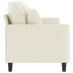 vidaXL Canapé à 3 places Crème 180 cm Velours