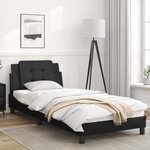 vidaXL Cadre de lit avec lumière LED noir 90x190 cm similicuir