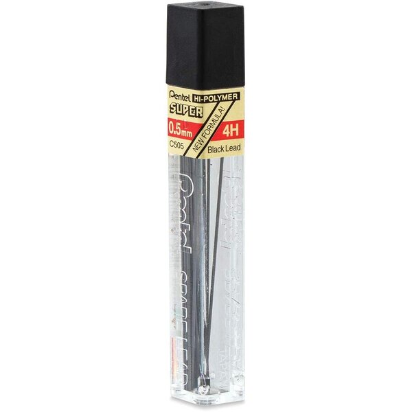 Etui de 12 mines hi-polymer super 0 5 mm 4h pentel