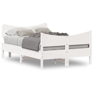 vidaXL Cadre de lit sans matelas blanc 120x190 cm bois de pin massif