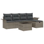vidaXL Ensemble de canapés de jardin 6 pièces avec coussins gris en poly rotin