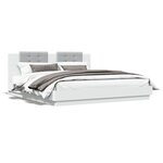 vidaXL Cadre de lit avec LED sans matelas blanc 160x200 cm