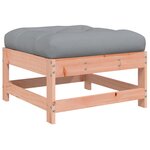 vidaXL Repose-pieds de jardin et coussins lot de 2 bois massif douglas