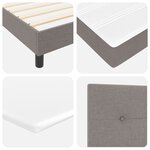 Lit à ressorts vidaXL avec matelas Taupe 100x200 cm Tissu