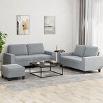 vidaXL Ensemble de canapés 3 Pièces gris clair tissu