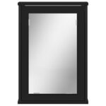 vidaXL Armoire à miroir de salle de bain noir bois d'ingénierie