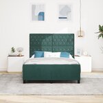 Cadre de Lit vidaXL Vert Foncé 140x190 cm Velours