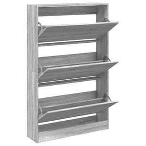vidaXL Meuble à chaussures sonoma gris 80x21x125 5cm bois d'ingénierie