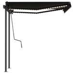 vidaXL Auvent manuel rétractable avec LED 3 5x2 5 m Anthracite