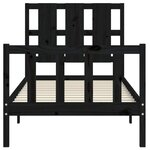 vidaXL Cadre de lit sans matelas noir 100x200 cm bois massif de pin