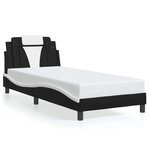 vidaXL Cadre de lit sans matelas noir et blanc 90x200 cm similicuir