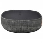 vidaXL Vasque à poser gris et noir ovale 59x40x14 cm céramique