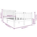 vidaXL Cadre de lit sans matelas noir bois massif 140x190 cm