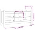 vidaXL Banc d'entrée Gris 110x40x60 cm Bois de pin massif