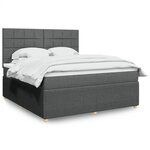 vidaXL Sommier à lattes de lit avec matelas Gris foncé 180x200cm Tissu