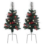 vidaXL Arbre de Noël artificiel pré-éclairé d'allée 2 Pièces 76 cm PVC
