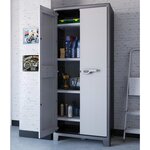 Keter Armoire de rangement avec étagères Titan Noir et gris 182 cm