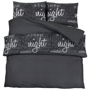 vidaXL Ensemble de housse de couette Noir 240x220 cm Coton