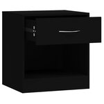 vidaXL Tables de chevet 2 Pièces avec tiroir Noir