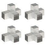 vidaXL Connecteurs de poteau 4 Pièces Forme en X Métal galvanisé 91x91 mm