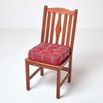 Galette de chaise coussin rehausseur en coton à carreaux écossais Rouge  40 x 40 x 10 cm - HOMESCAPES