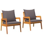 vidaXL Chaises de jardin 2 Pièces 59 5x65x71 5 cm Bois massif