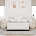 Lit à ressort vidaXL Crème 140x200 cm en tissu en velours côtelé