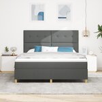 vidaXL Lit Box Spring avec Matelas Gris Foncé Super King Tissu