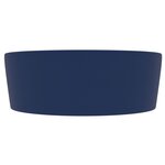 vidaXL Lavabo de luxe avec trop-plein Bleu foncé mat 36x13cm Céramique