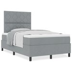 vidaXL Lit à Ressorts avec Matelas Gris Clair 120x200 cm Tissu