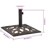 vidaXL Socle de parasol Bronze 12 kg 49 cm Fonte