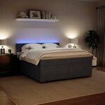 vidaXL Sommier à lattes de lit et matelas Gris foncé 180x200cm Velours