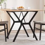 vidaXL Table à manger cadre en Y 90x90x75 cm bois de pin massif acier