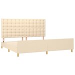 vidaXL Cadre de lit sans matelas crème 200x200 cm tissu