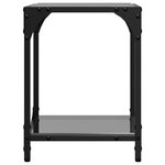vidaXL Table basse avec dessus en verre noir 30x30x40 cm acier