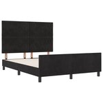 Lit vidaXL Noir 140x200 cm Velours