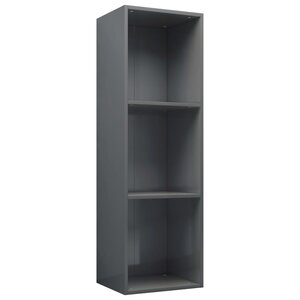 vidaXL Bibliothèque/Meuble TV Gris brillant 36x30x114 cm Aggloméré