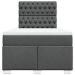 vidaXL Sommier à lattes de lit avec matelas gris foncé 120x190cm tissu